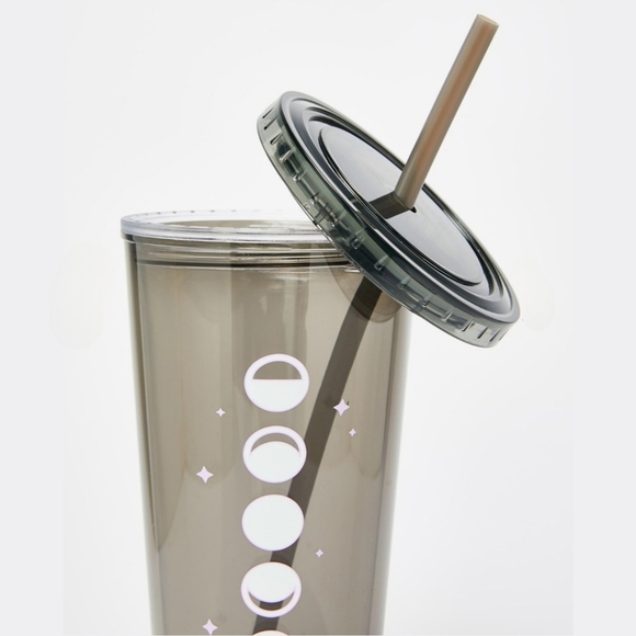 Femfetti ✦ Gray & White Cold Beverage Tumbler ✦ Reusable Cup + Straw NWT - Picture 3 of 3